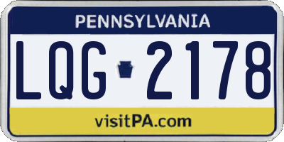PA license plate LQG2178