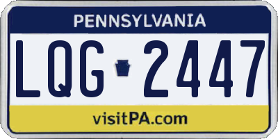 PA license plate LQG2447