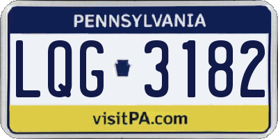 PA license plate LQG3182