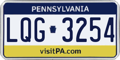 PA license plate LQG3254