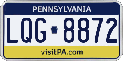 PA license plate LQG8872