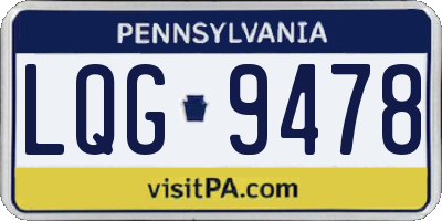 PA license plate LQG9478