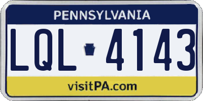 PA license plate LQL4143