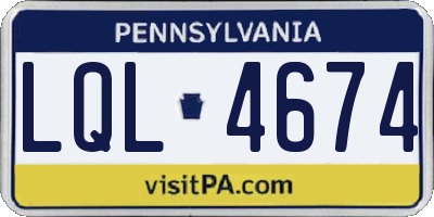 PA license plate LQL4674