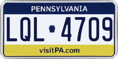 PA license plate LQL4709