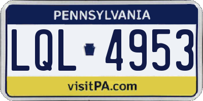 PA license plate LQL4953