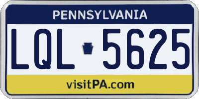 PA license plate LQL5625