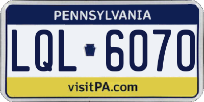 PA license plate LQL6070