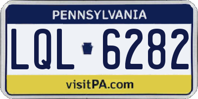 PA license plate LQL6282