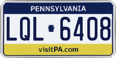 PA license plate LQL6408