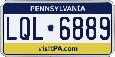 PA license plate LQL6889