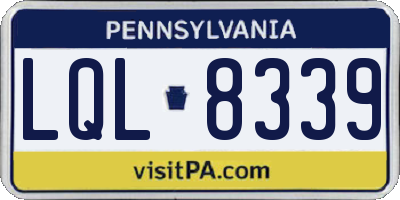 PA license plate LQL8339