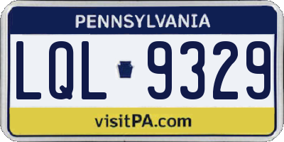PA license plate LQL9329