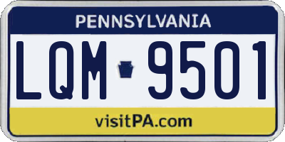 PA license plate LQM9501