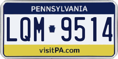 PA license plate LQM9514