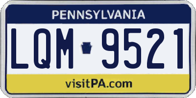 PA license plate LQM9521
