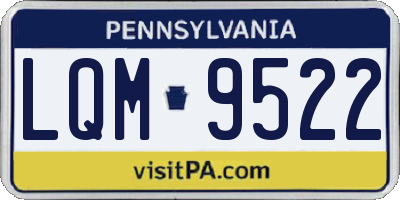 PA license plate LQM9522