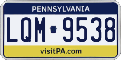 PA license plate LQM9538