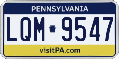 PA license plate LQM9547