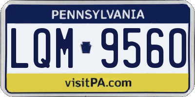 PA license plate LQM9560
