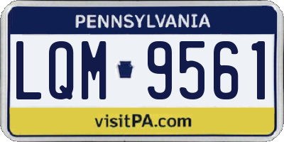 PA license plate LQM9561