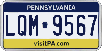 PA license plate LQM9567