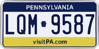 PA license plate LQM9587