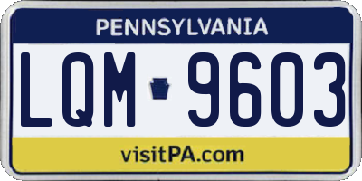 PA license plate LQM9603