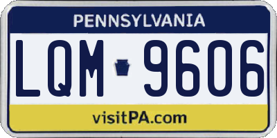 PA license plate LQM9606