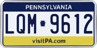 PA license plate LQM9612