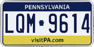 PA license plate LQM9614