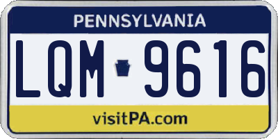 PA license plate LQM9616
