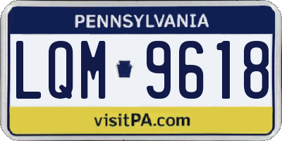 PA license plate LQM9618