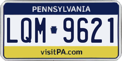 PA license plate LQM9621