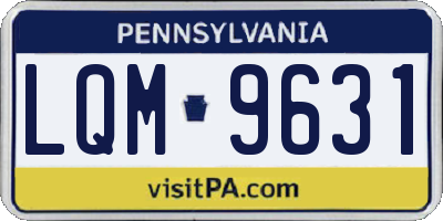 PA license plate LQM9631
