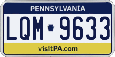 PA license plate LQM9633