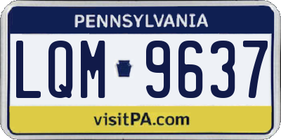 PA license plate LQM9637