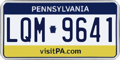 PA license plate LQM9641