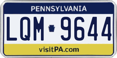 PA license plate LQM9644