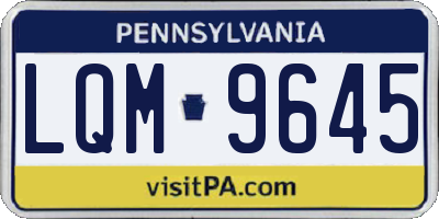 PA license plate LQM9645