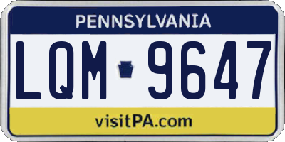 PA license plate LQM9647