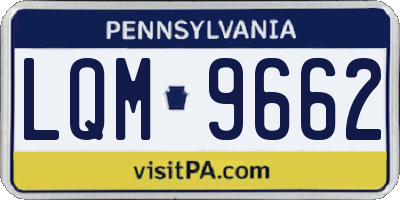 PA license plate LQM9662