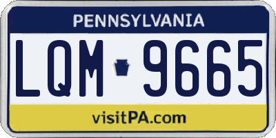 PA license plate LQM9665