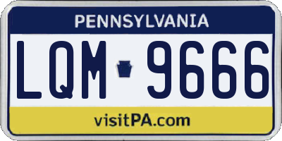 PA license plate LQM9666