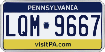 PA license plate LQM9667