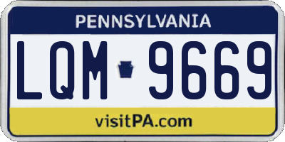 PA license plate LQM9669