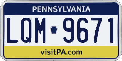 PA license plate LQM9671