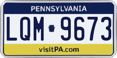 PA license plate LQM9673