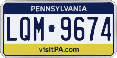 PA license plate LQM9674