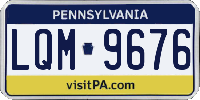 PA license plate LQM9676